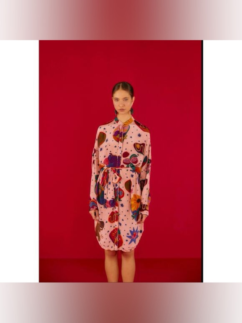 Farm Rio Dream Collage Shirt Dress
